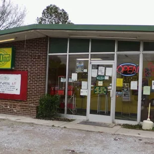 the front of the restaurant