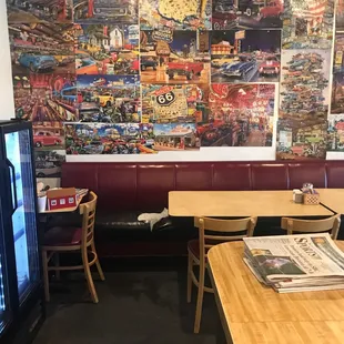 tables and booths in a restaurant