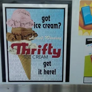 an ice cream advertisement on a vending machine