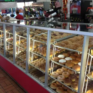 a display of a variety of donuts