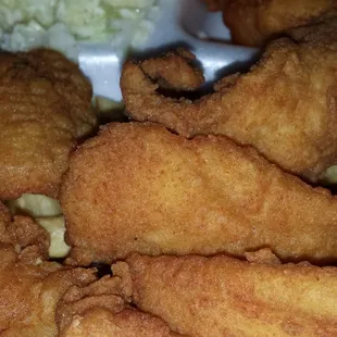 2 Fish Platter (catfish, flounder, slaw, fries, &amp; hushpuppies)