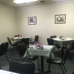 The dining area