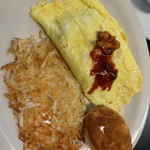 Spicy pork omelette