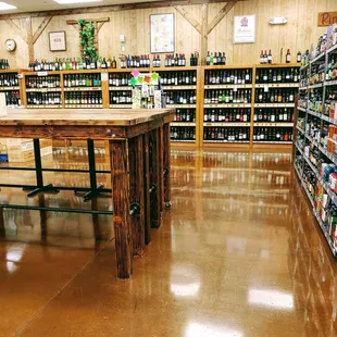 Wine tasting area. Beers are also on tap.