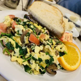 Veggie scramble and sourdough