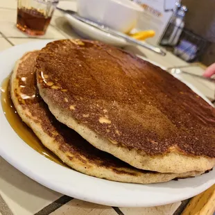Whole wheat pancakes : yum - not too whole grainy haha