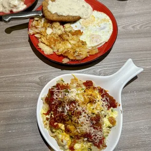 Chicken Rancho Skillet &amp; Country fried steak