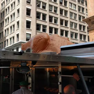 Giant fake chicken on top