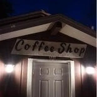 the front door of a coffee shop