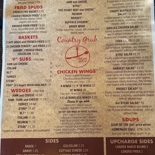 Menu as of October 23