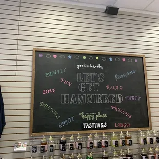 a chalkboard in a store