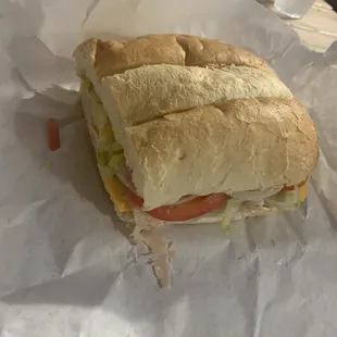 Turkey and cheese sandwich