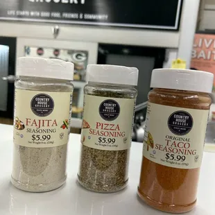 three jars of spices