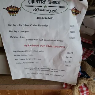 This is their Friday eve Fish Fry.
