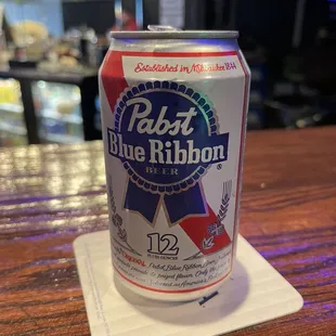 An ice cold Pabst Blue Ribbon!