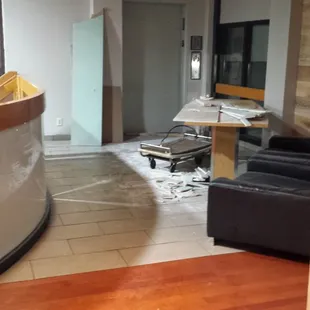 Construction area to rooms.