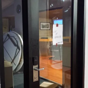 Closed fitness center.