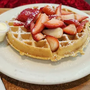 Fresh Strawberry Waffle, requested no whipped cream
