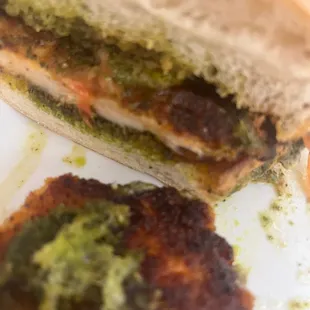 Pesto Chicken sandwich: over-fried, too salty- not recommended