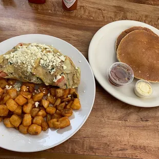 Mediterranean omelette with pancakes