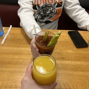 Bloody Mary and mimosa