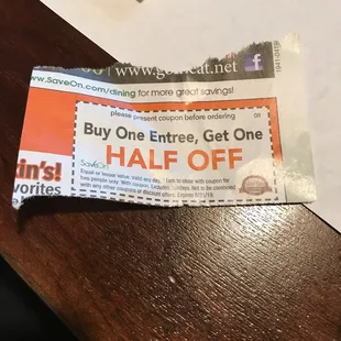 Dinner with the kids, using a great coupon