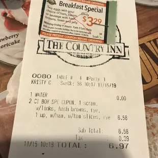 Super duper cheap breakfast! So much delicious food.
