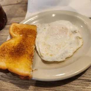 Egg and toast. It took quite sometime for this!