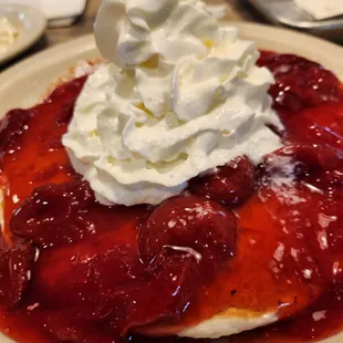 Strawberry topped pancake