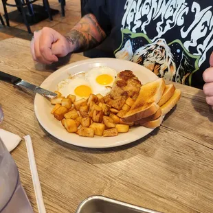 Pork Chop breakfast(not close to the chop advertised).
