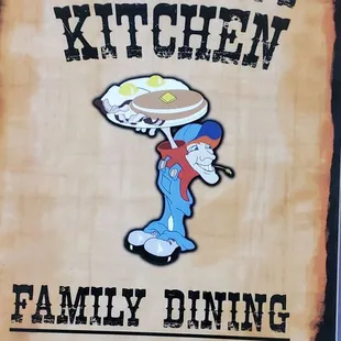 a sign for a family dining