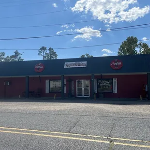 Restaurant front from across the street