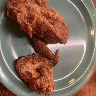 Crispy fried chicken breast and wing