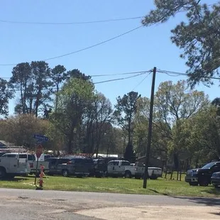 No place to park but in the grass