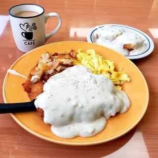 Country Fried Steak and Eggs