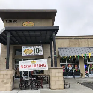 the front of the restaurant