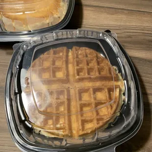 Belgian waffle and pancakes