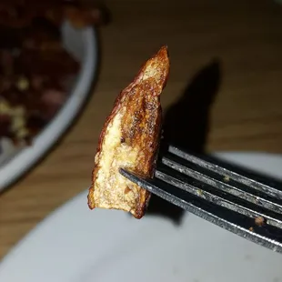 The red potatoes in the skillet were very dry and overcooked...