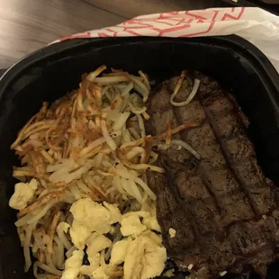 Steak and eggs