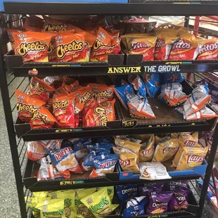 a shelf of chips and chips