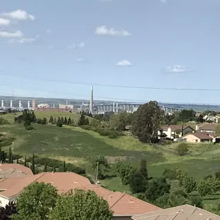 At the top of the view point at the park. You can see the Antioch bridge!