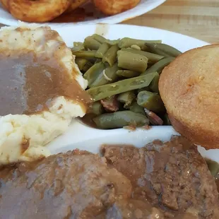 Country steak with real mashed taters.