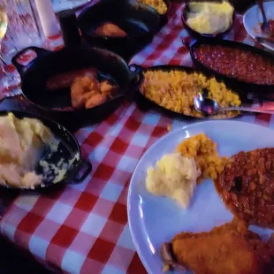 a table full of food