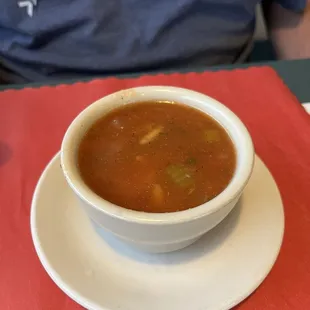 Tomato orzo soup... really great broth!