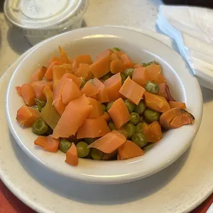 Little overkill on the carrots on the peas and carrots lol