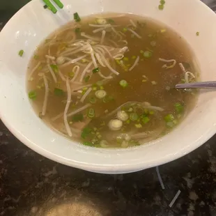 Pho B11. Beef Noodle Soup with Eye Round Steak, Brisket Tai Nam (after eating half of it)