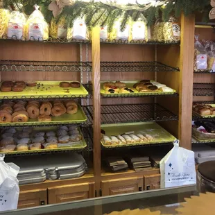 shelves of pastries and pastries