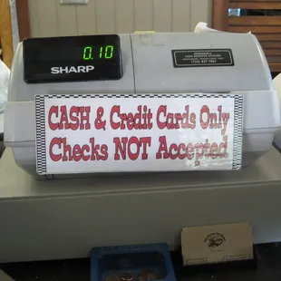 a check and credit card machine