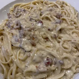 Bacon and prosciutto carbonara