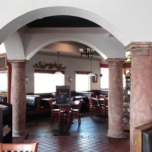 So, the entry comes in at a diagonal.  This side is where the buffet is.  Menu folks are across the way.  Mediterranean enough for you?